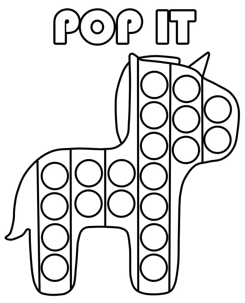 Pop it unicorn coloring page