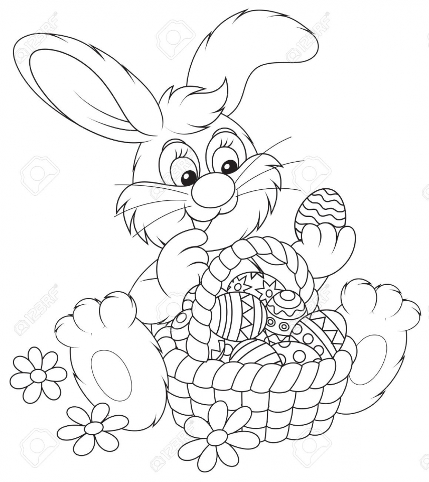 Get this easter bunny coloring pages for preschoolers