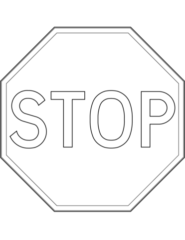 Stop sign in portugal coloring page free printable coloring pages