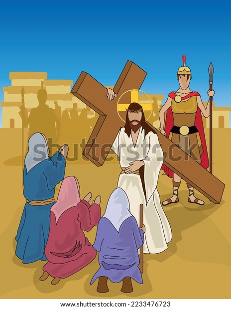 Via crucis mãs de vectores de stock y arte vectorial con licencia libres de regalãas