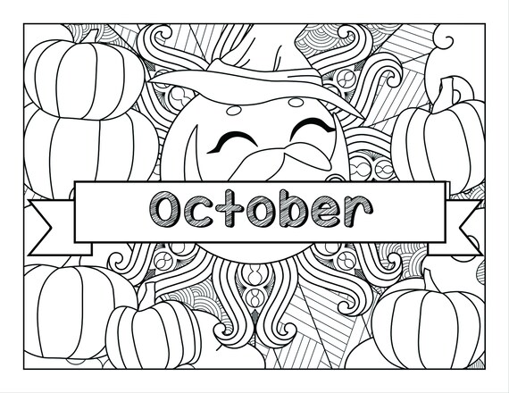 October digital coloring pages