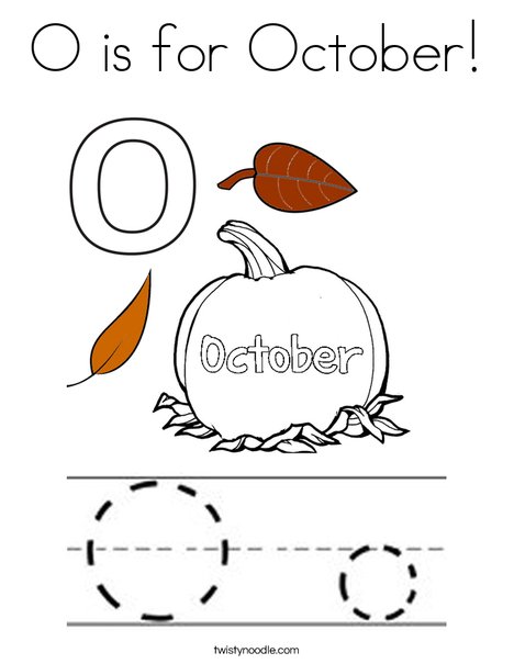 O is for october coloring page