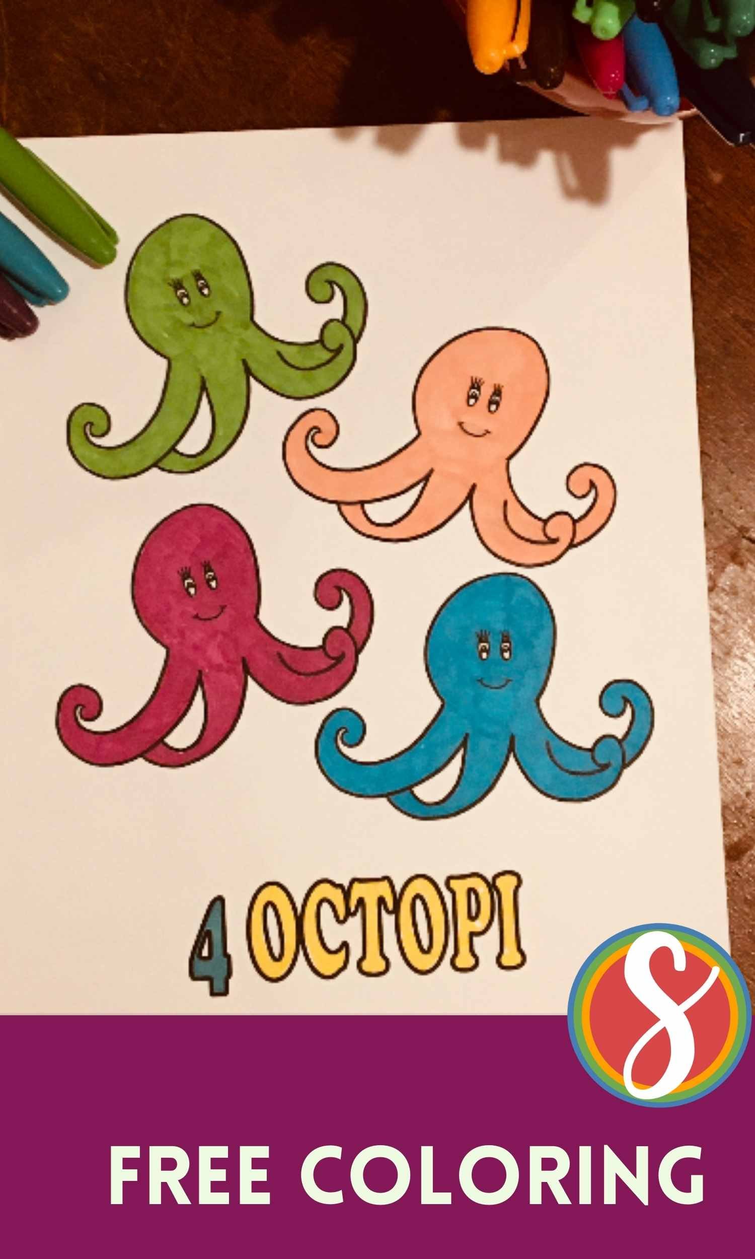 Free octopus coloring pages â stevie doodles