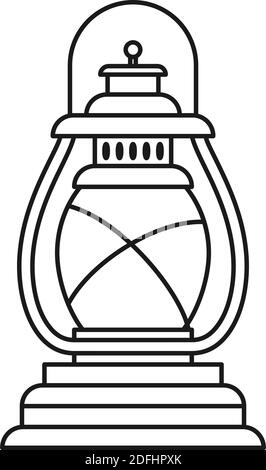 Line art black and white oil lantern nightime party decoration vintage lighting themed vector illustration for icon site label gift card coloring stock vector image art
