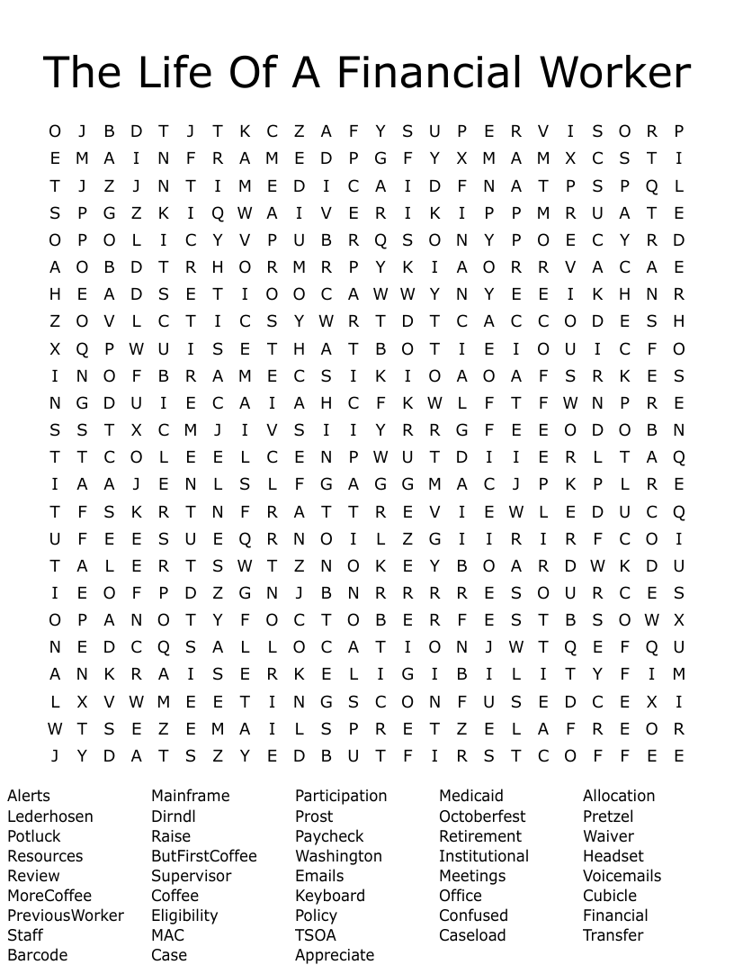 Oktoberfest word search