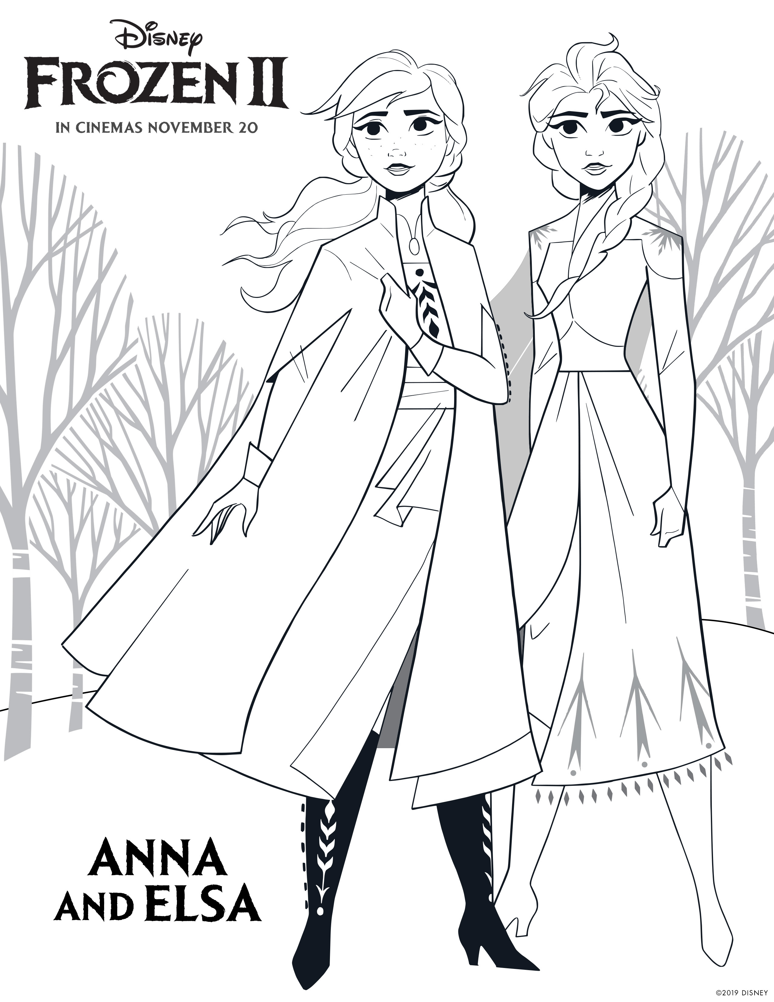 Frozen free coloring pages with elsa anna olaf kristoff bruni and nokk