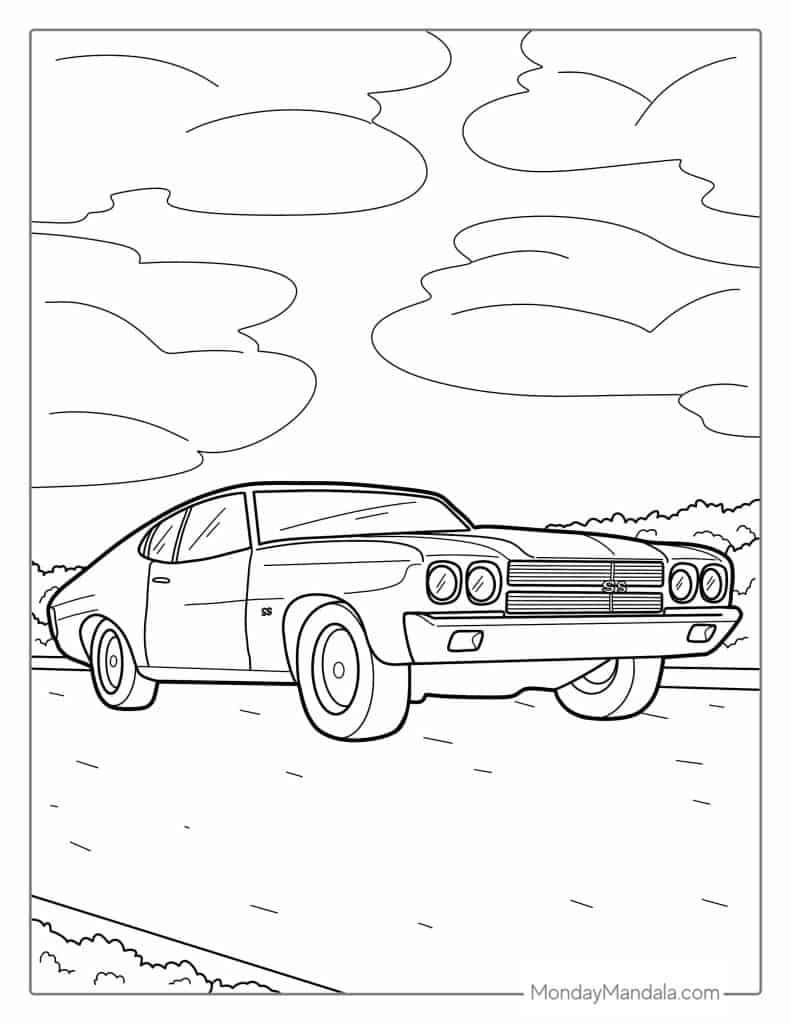 Car coloring pages free pdf printables