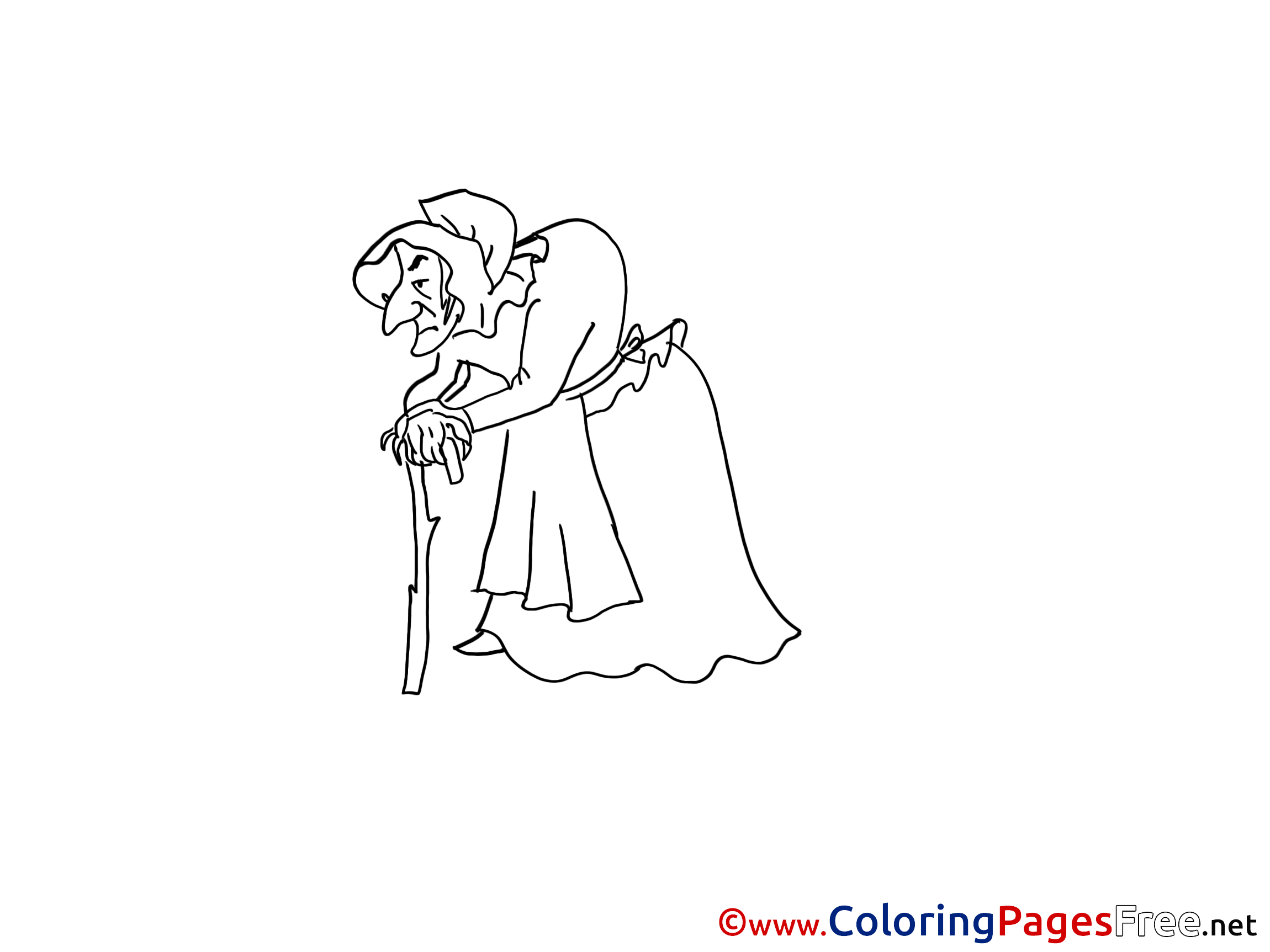 Old woman colouring sheet download free