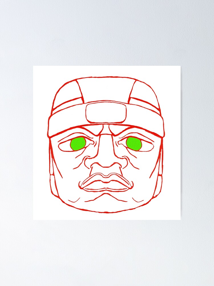Olmec colossal head poster for sale by rafaelavina