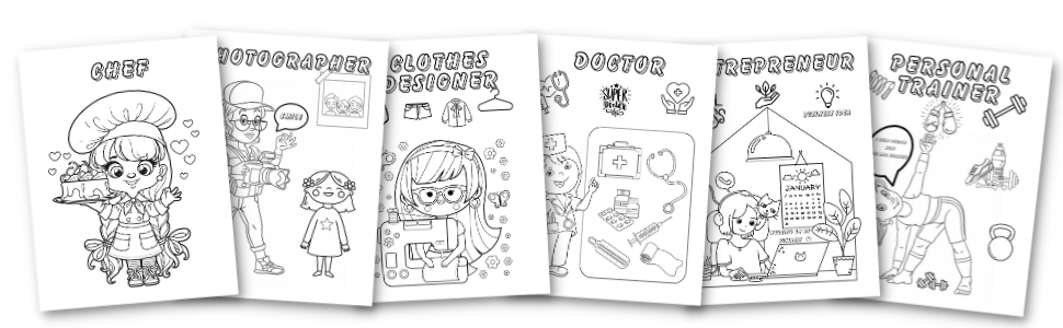 Coloring book girls can do anything cute coloring pages of various professionals for aspiring young girls ages