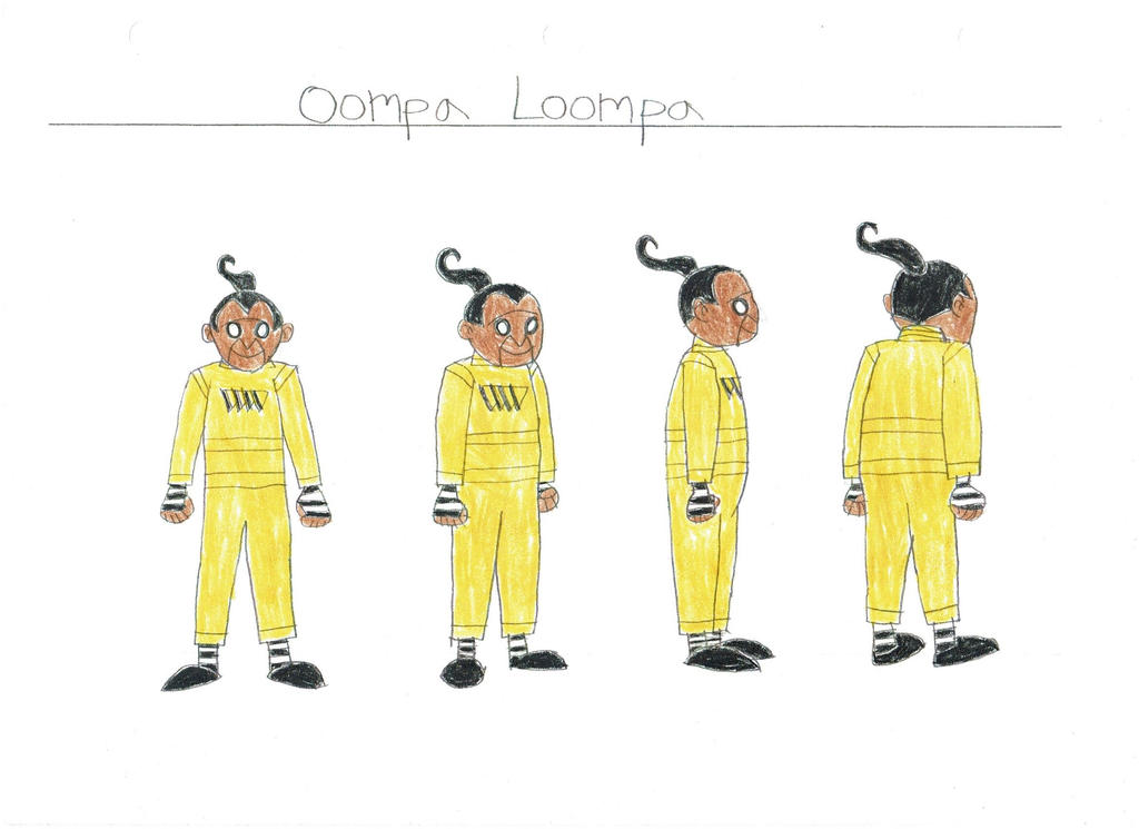 Oompa loompa in yellow model sheet by danielegan on