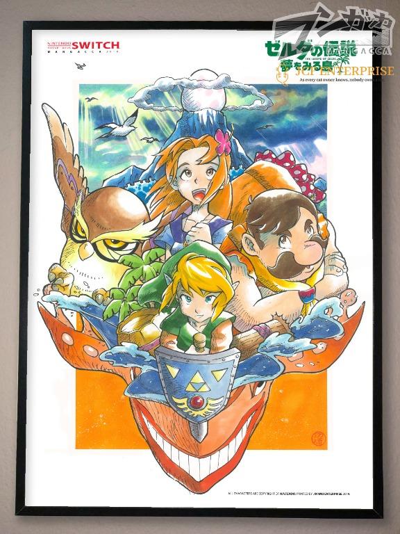 Mangacca legend of zelda links awakening hand drawn gold dust a printed poster hobbies toys stationery craft art prints on
