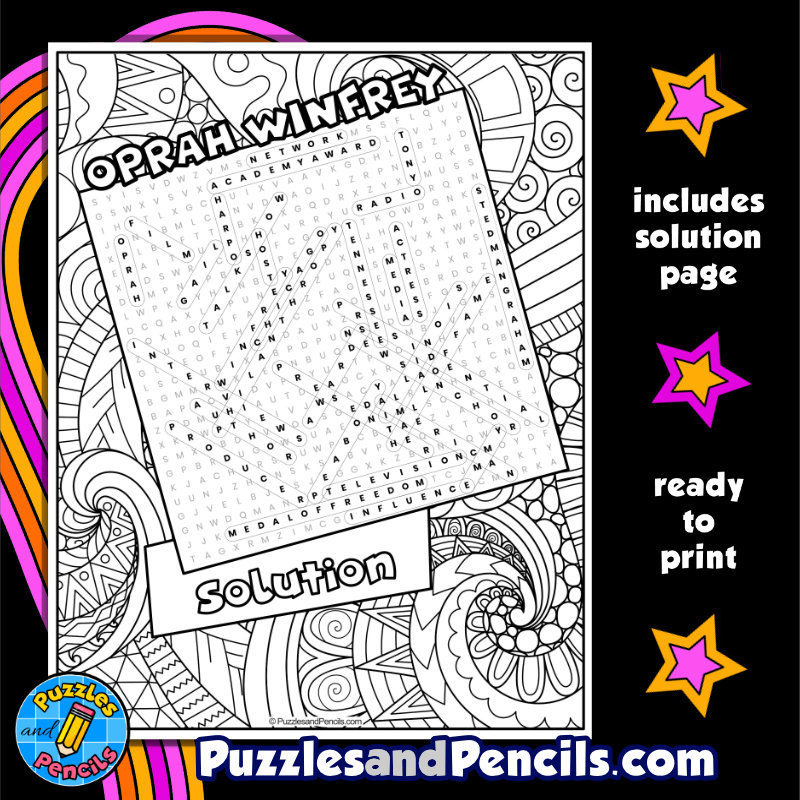 Oprah winfrey word search puzzle activity black history month wordsearch made by teachers