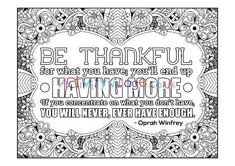Be thankful for what you have louring page