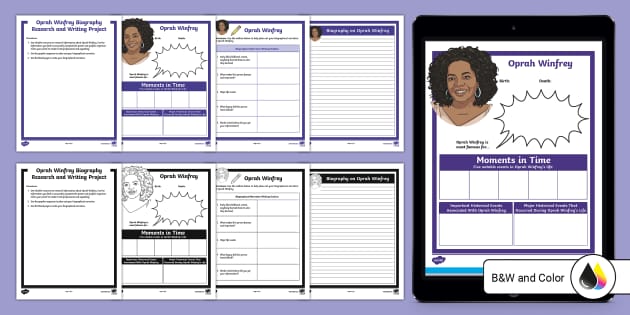 Oprah winfrey biography research writing project activity for th