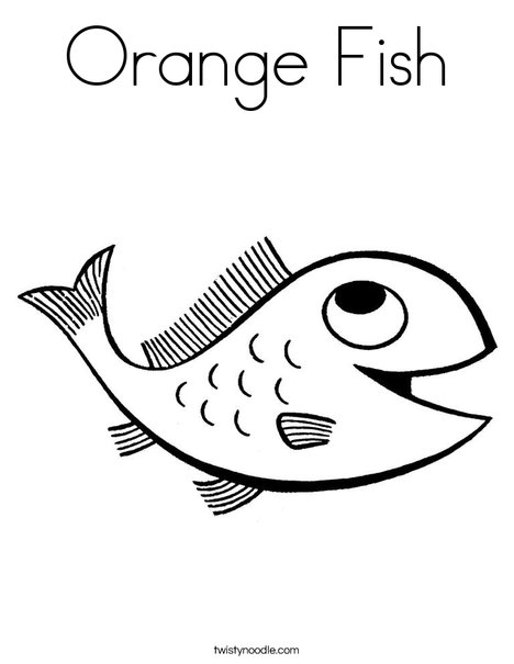 Orange fish coloring page