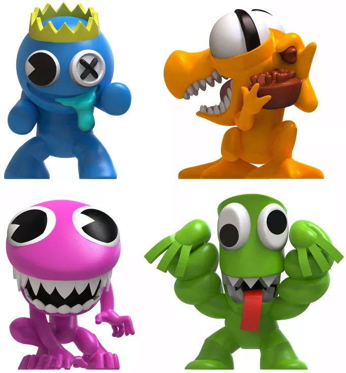 Rainbow friends purple orange green blue figure