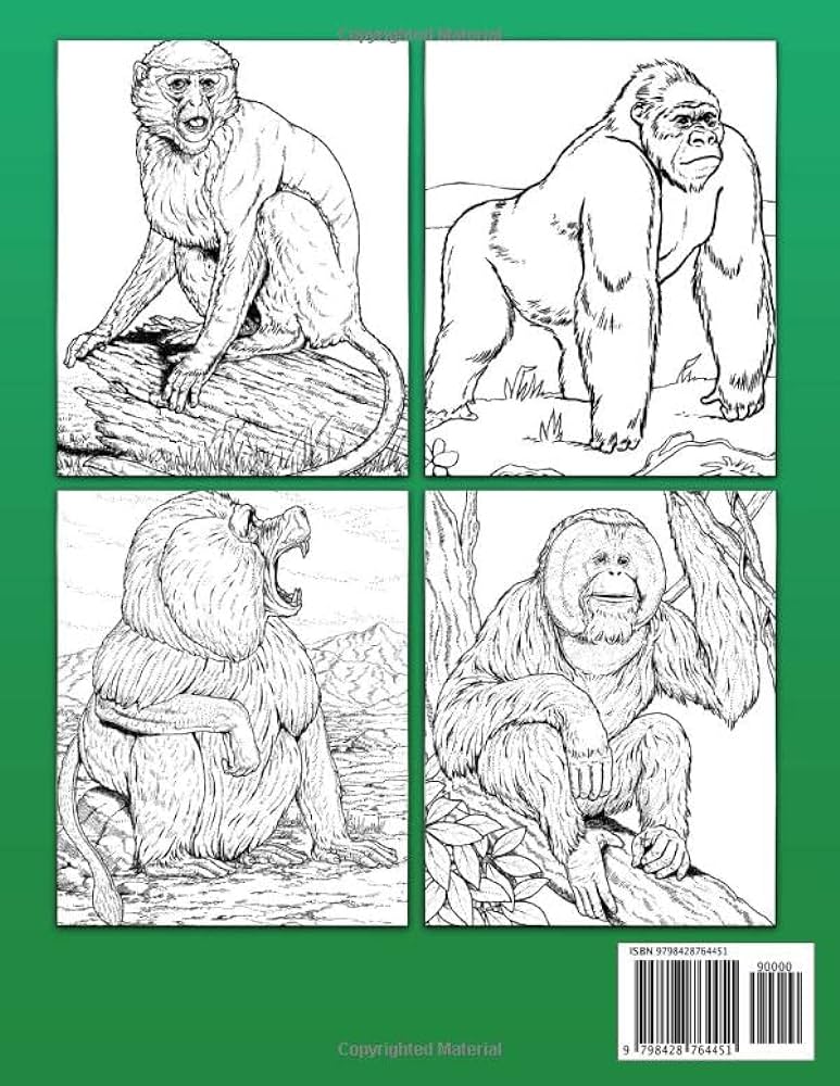 Apes life coloring book chimpanzee gibbon gorilla orangutan and many more apes with creative and wonderful illustrations gift idea for kids of all ages teens boys and girls dickson johnnie books