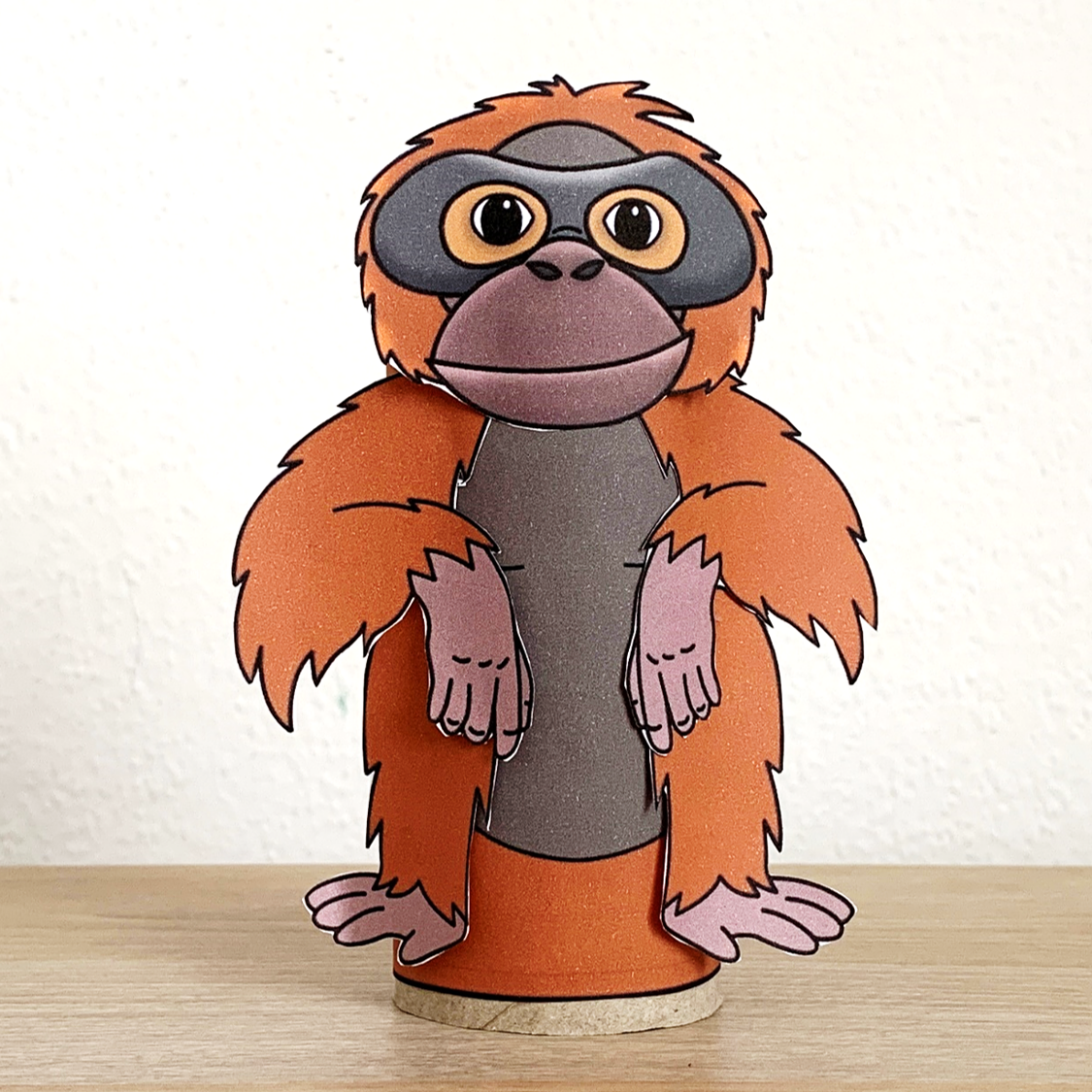 Orangutan toilet paper roll craft printable asian animal coloring activity made by teachers