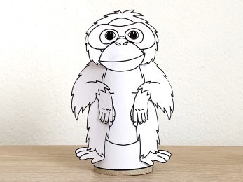 Orangutan toilet paper roll printable coloring