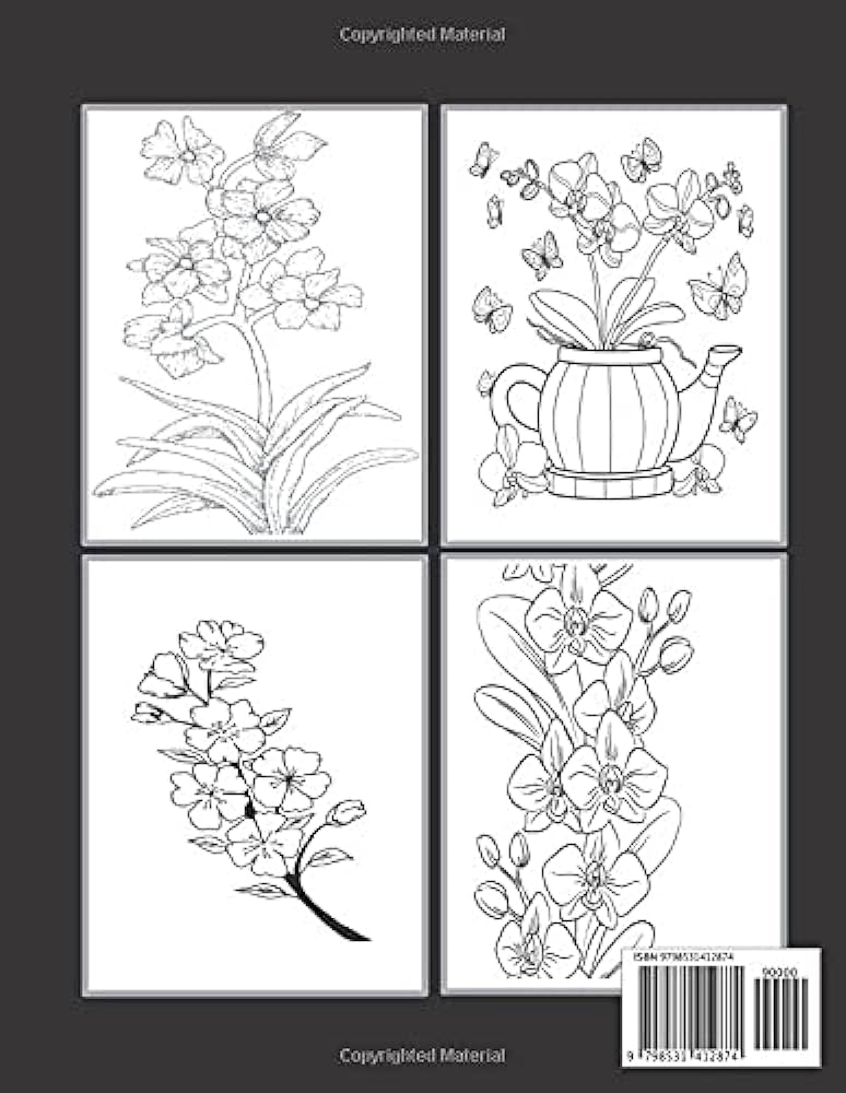 Orchid coloring pages a beautiful fun acitvity for grown