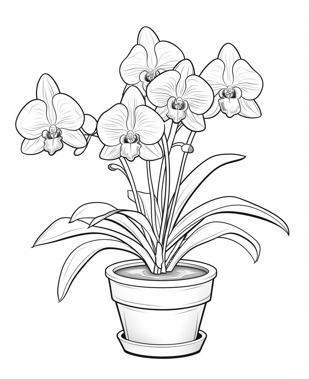 Orchids flowers coloring books for children years old coloring pages