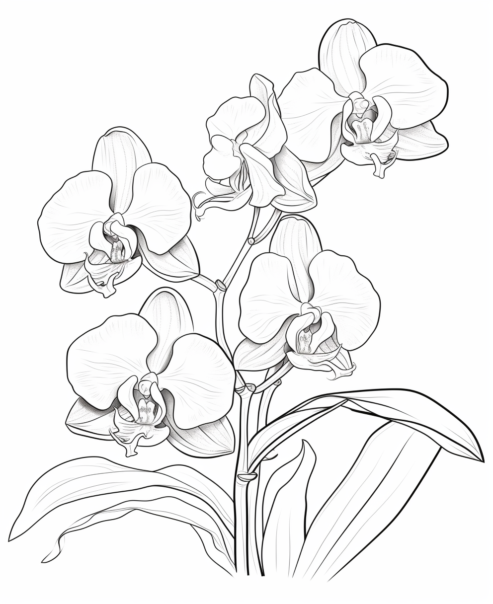Orchids flowers coloring books for children years old coloring pages