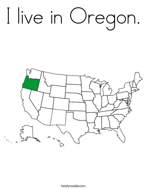 I live in oregon coloring page