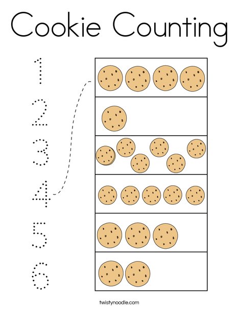 Cookie counting coloring page