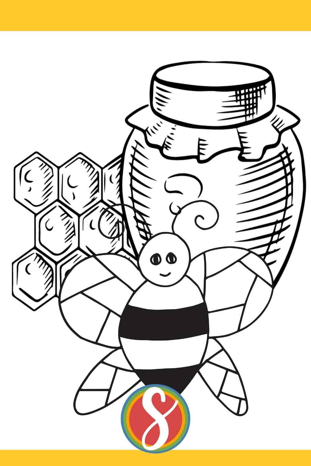Free bee coloring pages â stevie doodles