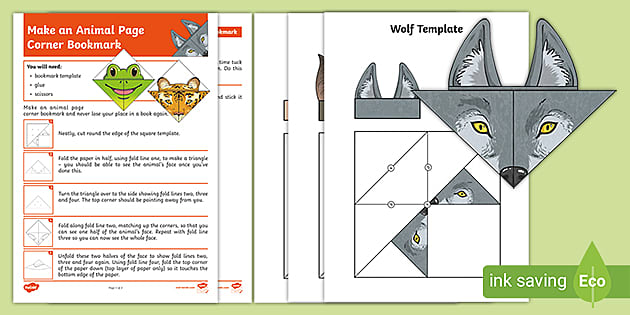 Origami animal bookmarks rner bookmarks
