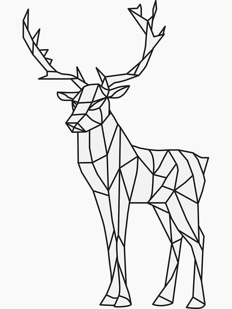Origami deer low poly sticker for sale by shaldesign