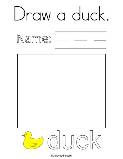 Draw a duck coloring page