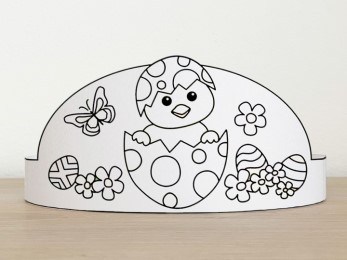 Easter chick eggs paper headband