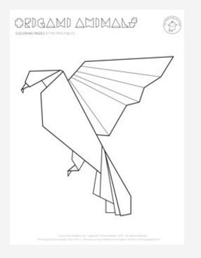 Origami bird coloring page origami bird bird coloring pages origami animals
