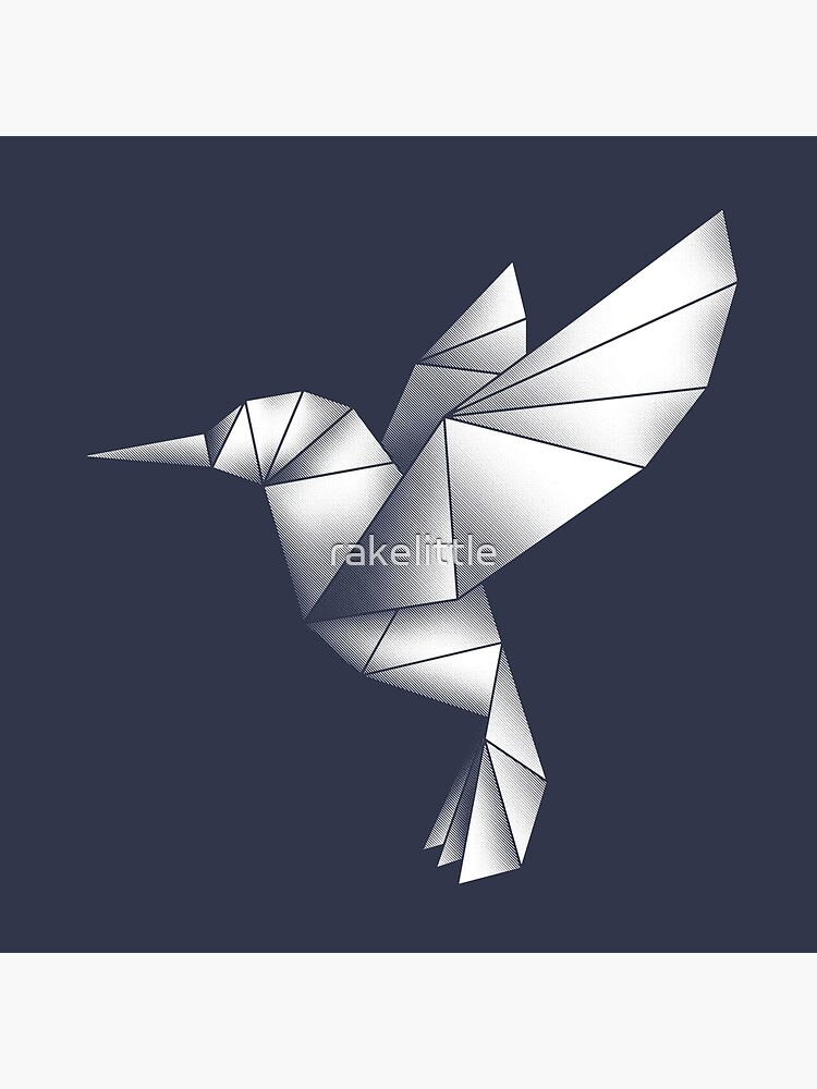 Origami hummingbird art board print by rakelittle