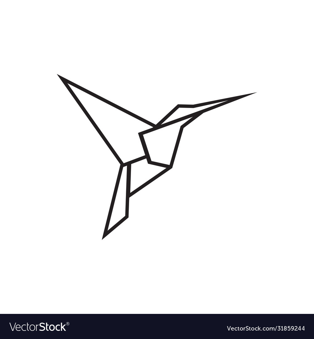 Colibri hummingbird fly origami paper royalty free vector