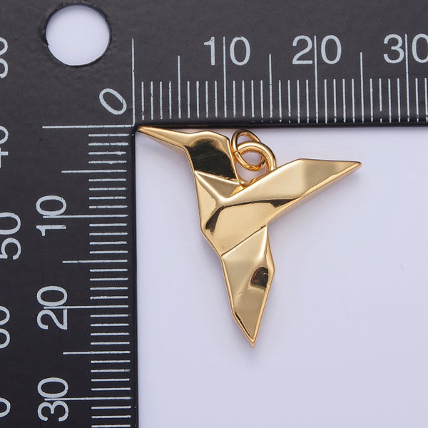 K gold filled origami hummingbird bird animal charm x