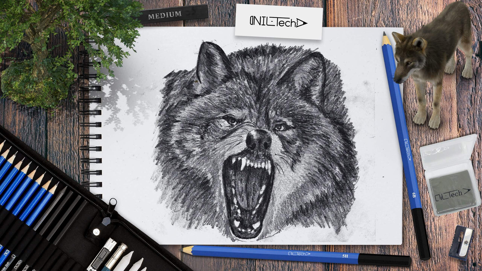 How to draw a wolf nil tech