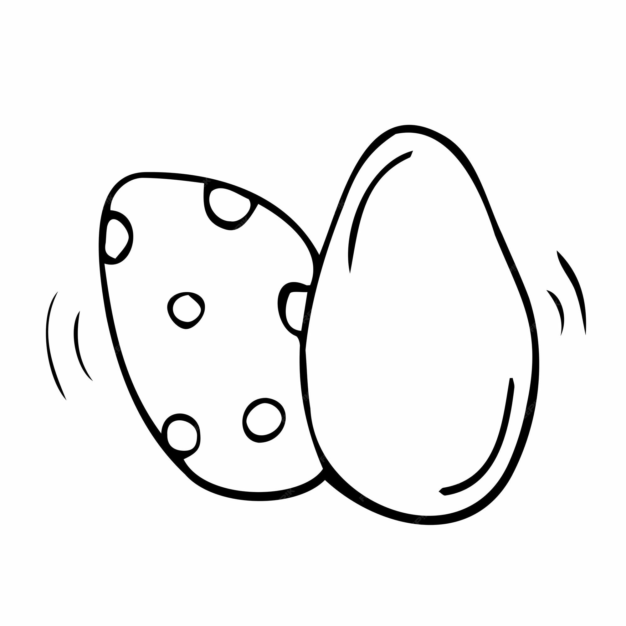 Premium vector easter eggs hand drawn doodle decorative elements in vector for coloring book black and white