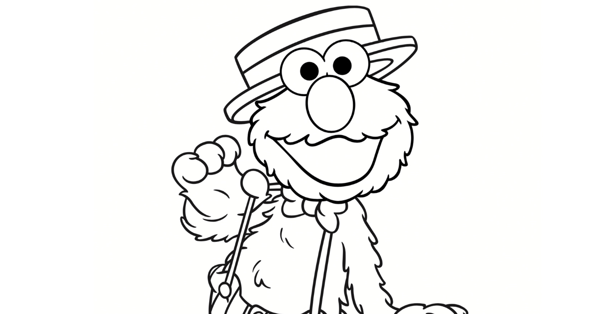 Elmo on stage printable coloring page