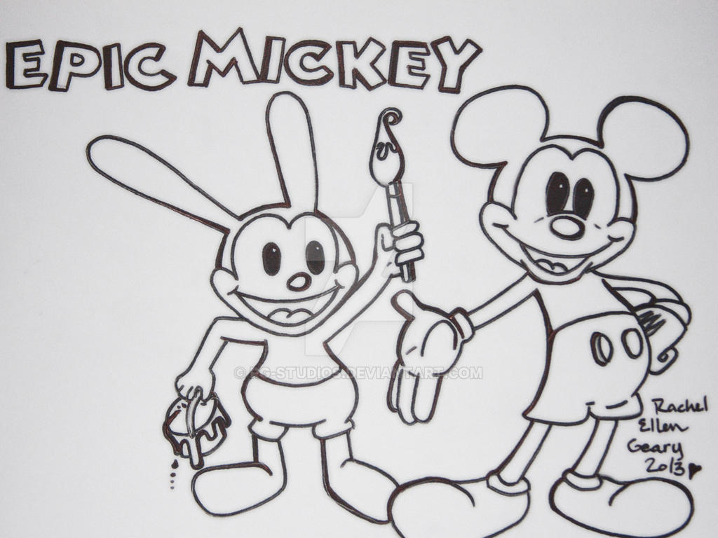 Mickey mouse and oswald the lucky rabbit by rg