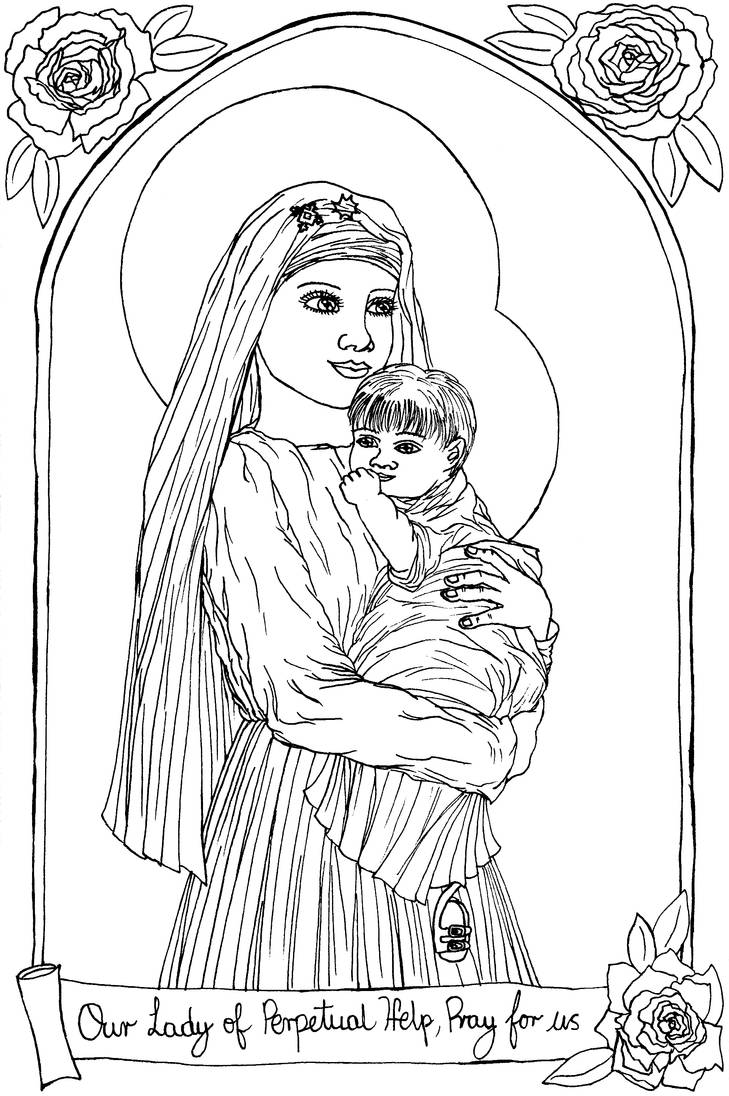 Free our lady of perpetual help coloring page by szynszyla