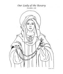 Our lady of the rosary coloring sheet animal outline catholic coloring blessed mother