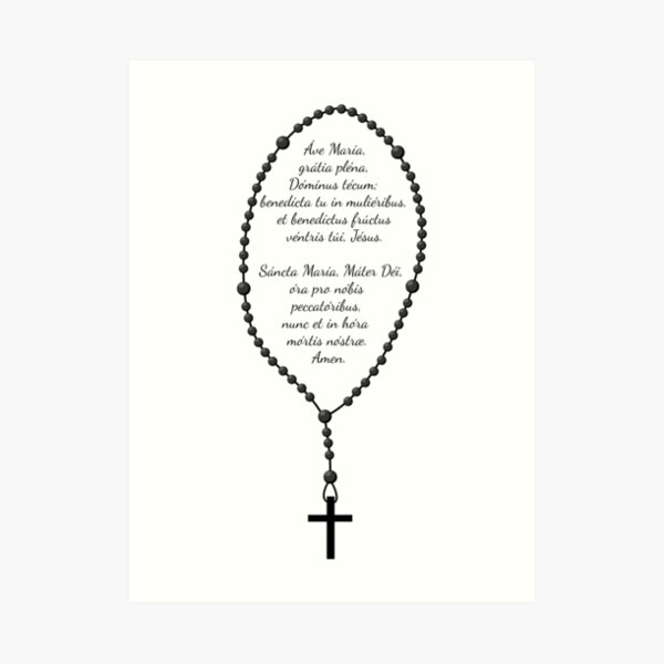 Rosary in latin art print for sale by neteor