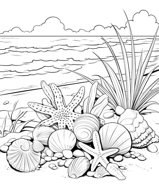 Free printable beach coloring pages list