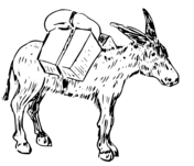 Vintage overloaded donkey coloring page free printable coloring pages