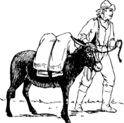 Vintage overloaded donkey coloring page free printable coloring pages