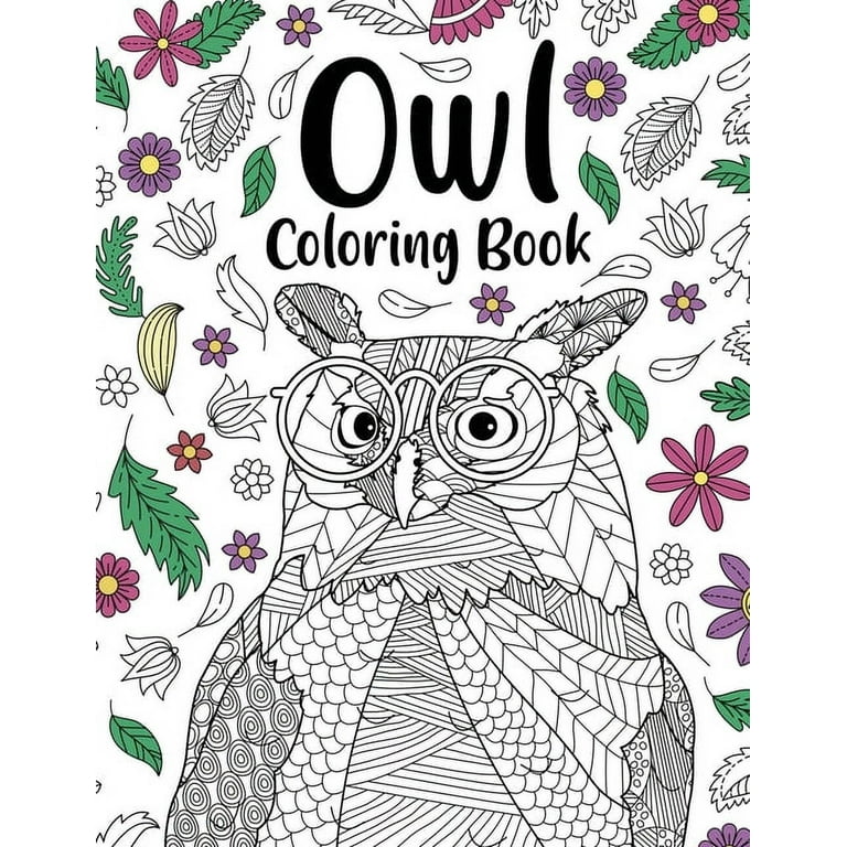 Owl coloring book coloring books for adults gifts for owl lovers floral mandala coloring pages animals coloring book book lovers paperback