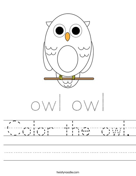 Color the owl worksheet